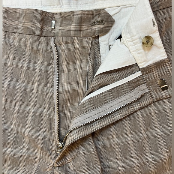 Zachary Prell NEW Men's Plaid Flat Front Shorts Viewmont Sand Tan White Size 38 - Picture 7 of 15